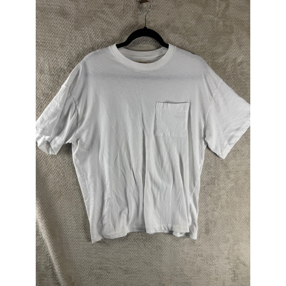 Madewell Womens White Cotton Crewneck Pocket T-Shirt Relaxed Fit Size M 2046 - Picture 2 of 8